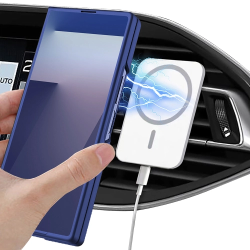 Samsung Galaxy Z Fold 7 Kılıf Wireless Şarj Özellikli Premium GKK Kıpta MagSafe Kapak - Titanyum