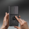 Tecno Camon 40 Pro Kılıf Magnetik Standlı Kamera Korumalı Sürgülü Vega Tank Zırhlı Kapak - Mavi