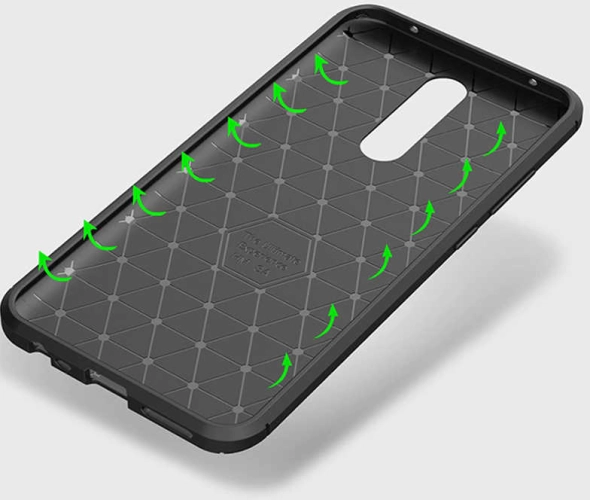 Xiaomi Redmi 8 Kılıf Karbon Görünümlü Silikon Parmak İzi Bırakmayan Negro Kapak - Siyah