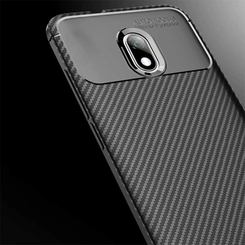 Xiaomi Redmi 8A Kılıf Karbon Görünümlü Silikon Parmak İzi Bırakmayan Negro Kapak - Lacivert