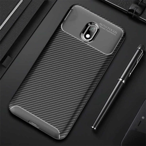 Xiaomi Redmi 8A Kılıf Karbon Görünümlü Silikon Parmak İzi Bırakmayan Negro Kapak - Siyah