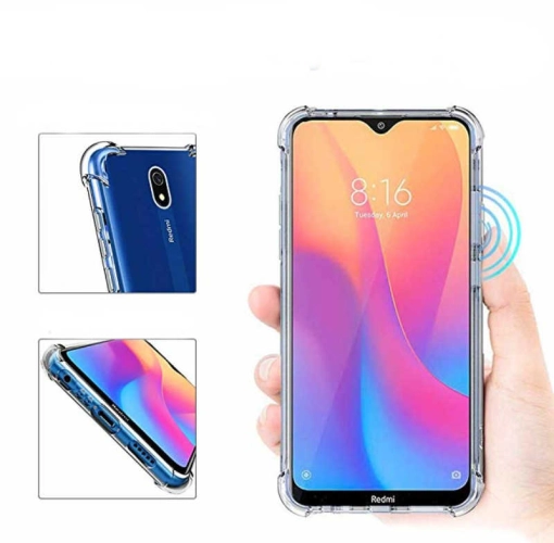 Xiaomi Redmi 8A Kılıf Şeffaf Darbe Emici Ultra Köşe Silikon Korumalı Kapak