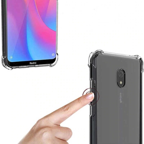 Xiaomi Redmi 8A Kılıf Şeffaf Darbe Emici Ultra Köşe Silikon Korumalı Kapak