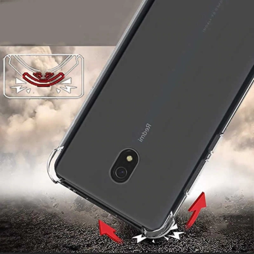 Xiaomi Redmi 8A Kılıf Şeffaf Darbe Emici Ultra Köşe Silikon Korumalı Kapak