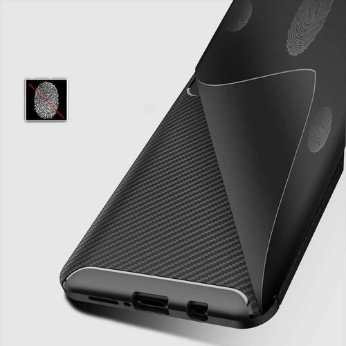 Xiaomi Redmi Note 8 Pro Kılıf Karbon Görünümlü Silikon Parmak İzi Bırakmayan Negro Kapak - Siyah
