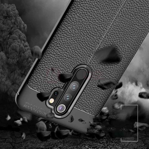 Xiaomi Redmi Note 8 Pro Kılıf Deri Görünüm Premium Soft Niss Kapak - Siyah