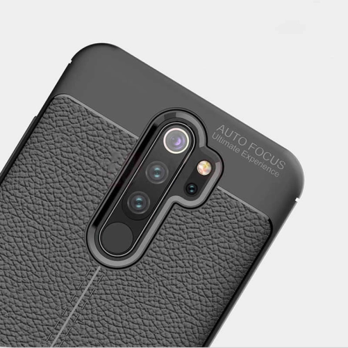 Xiaomi Redmi Note 8 Pro Kılıf Deri Görünüm Premium Soft Niss Kapak - Lacivert