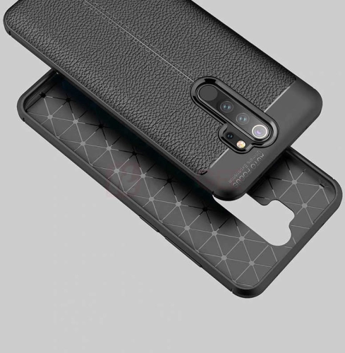 Xiaomi Redmi Note 8 Pro Kılıf Deri Görünüm Premium Soft Niss Kapak - Lacivert