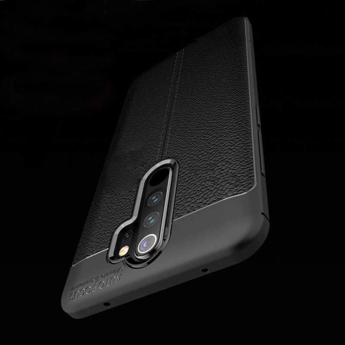 Xiaomi Redmi Note 8 Pro Kılıf Deri Görünüm Premium Soft Niss Kapak - Lacivert