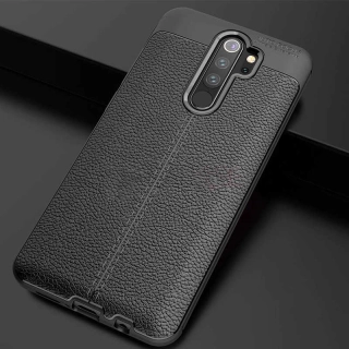 Xiaomi Redmi Note 8 Pro Kılıf Deri Görünüm Premium Soft Niss Kapak - Siyah